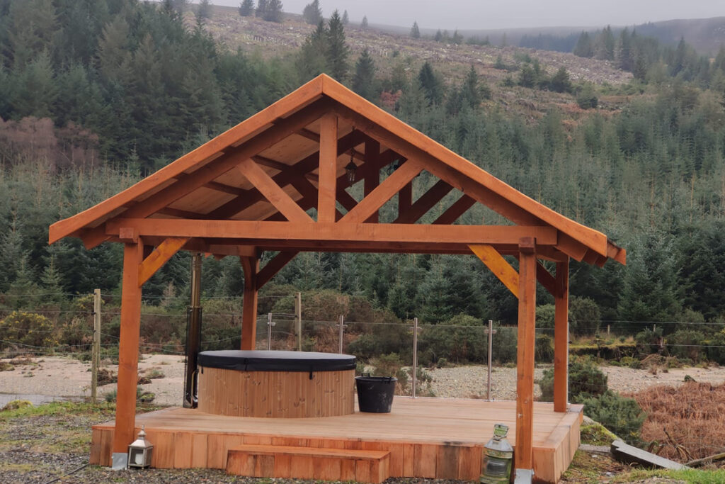 Pergola and hot tub in Laragh, Wicklow.